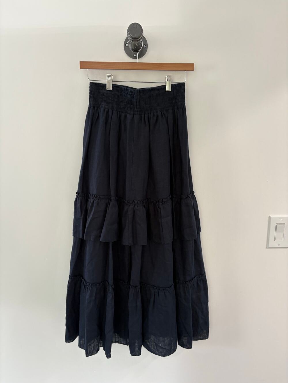 Sundays by We Are Sundays Smocked Waist Tiered Maxi Skirt Size S